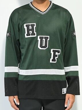 HUF Star Green & White Hockey Jersey